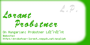 lorant probstner business card